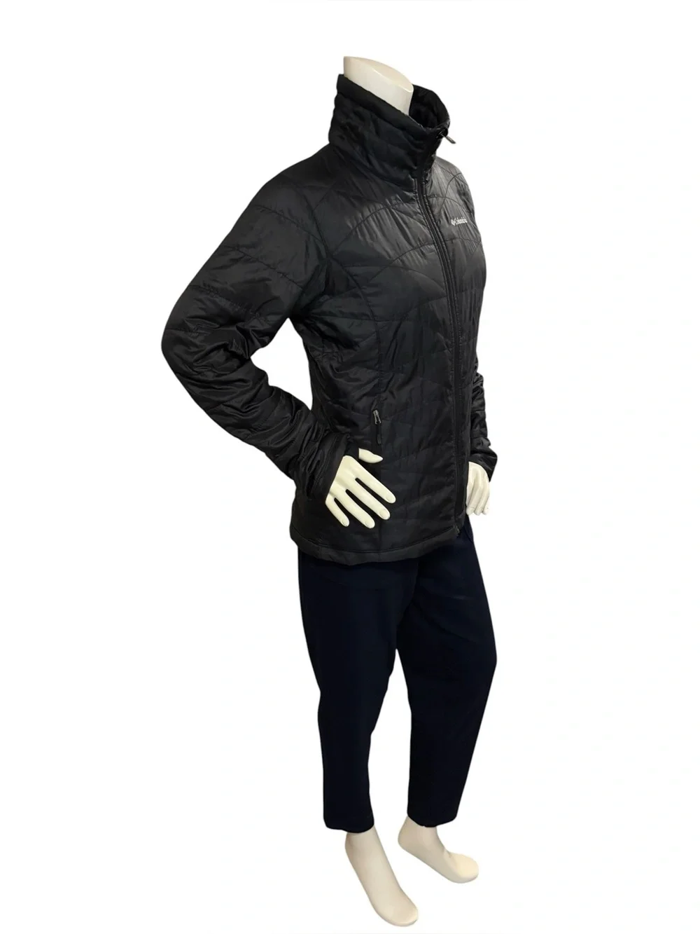 Columbia Black Women's Packable Omni Heat Puffer Jacket, Medium
